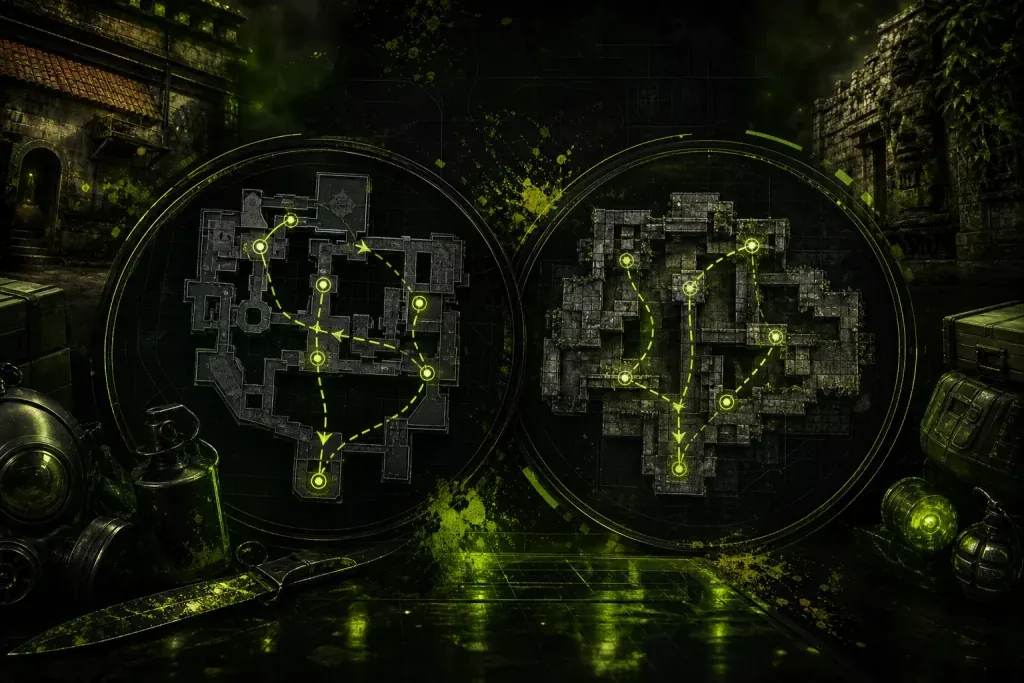 CS2 Inferno and Ancient minimaps showing T side default routes and control points